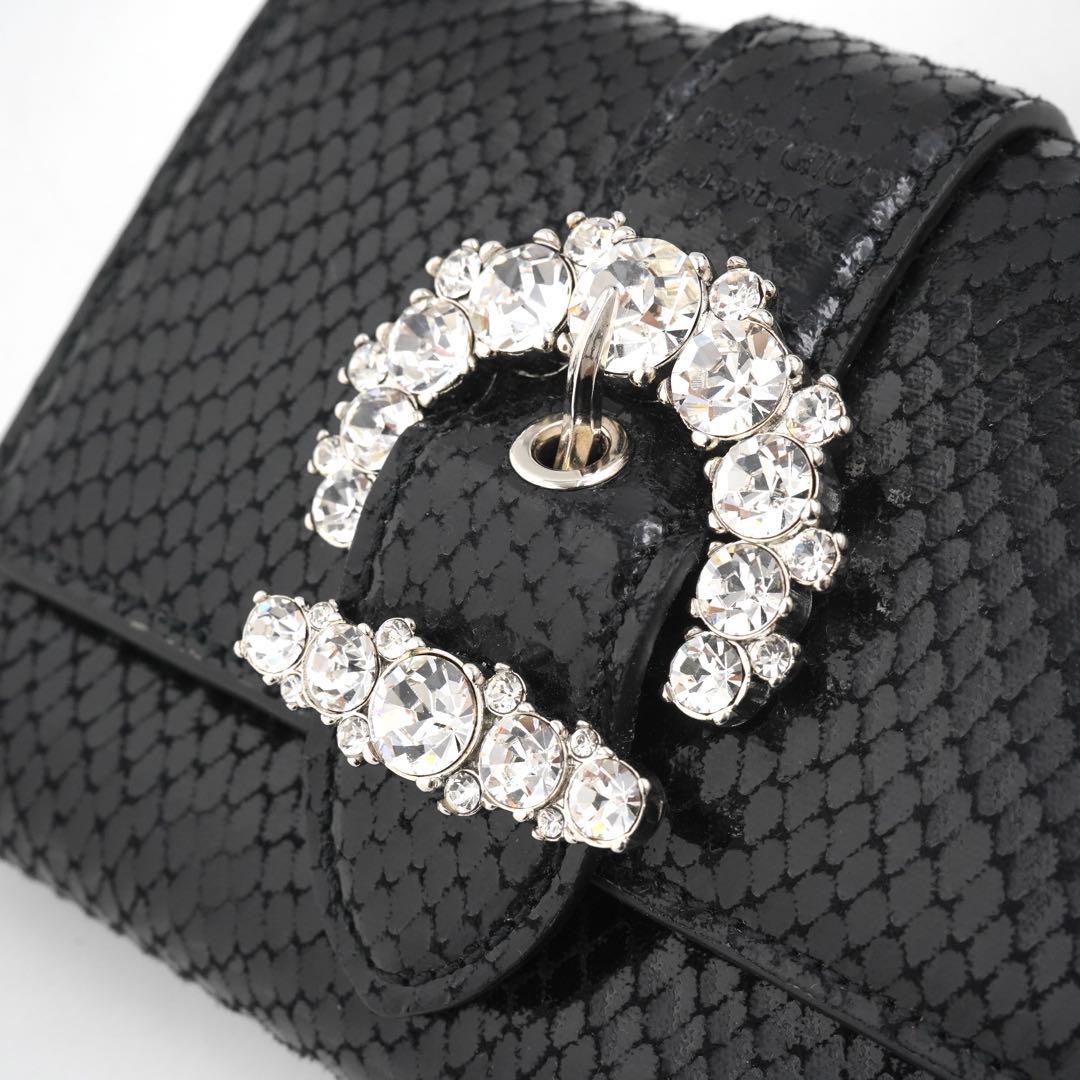 ✨プレゼント梱包✨　JIMMY CHOO ミニ財布　パイソン　クリスタル　バック