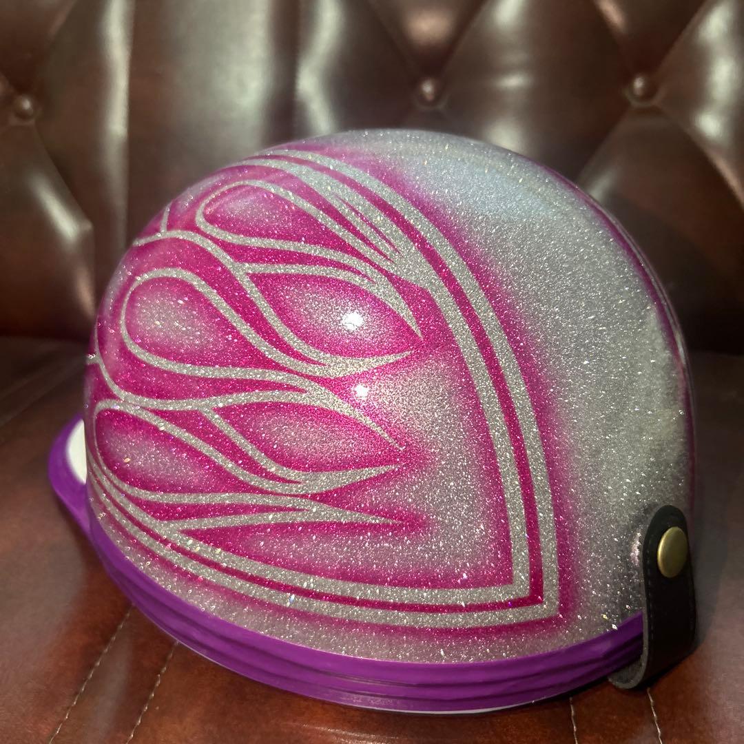 カスタムコルク半　ラメラメ　キャンディーピンク　ぼかし　ファイヤーパターン