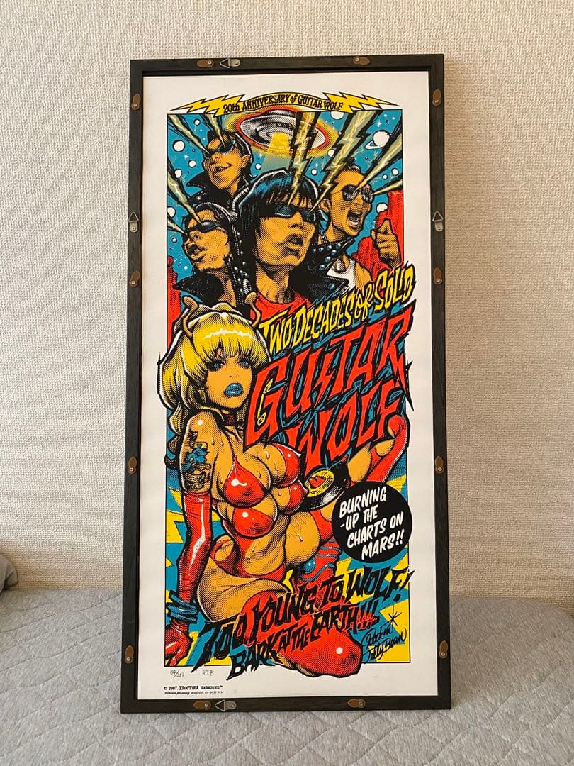 200枚限定　ロッキンジェリービーン　ポスター　ギターウルフ20周年　サイン