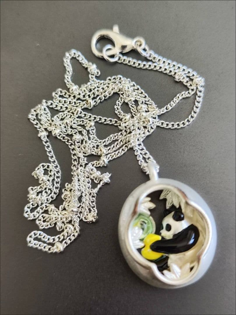 パンダフィギュア ネックレス シルバー