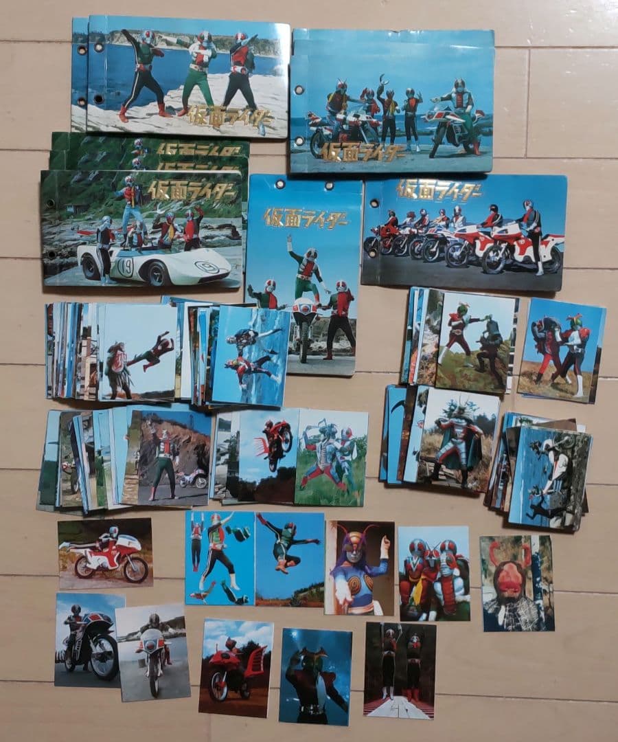 仮面ライダー ミニカード181枚 カードホルダー10冊 まとめ売り 昭和レトロ