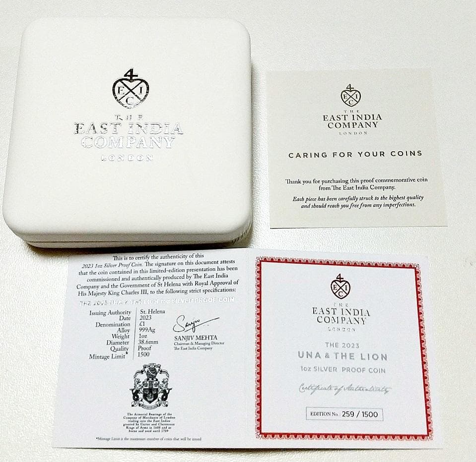 2023年 セントヘレナ ウナとライオン 1オンス プルーフ銀貨 PF69FDI