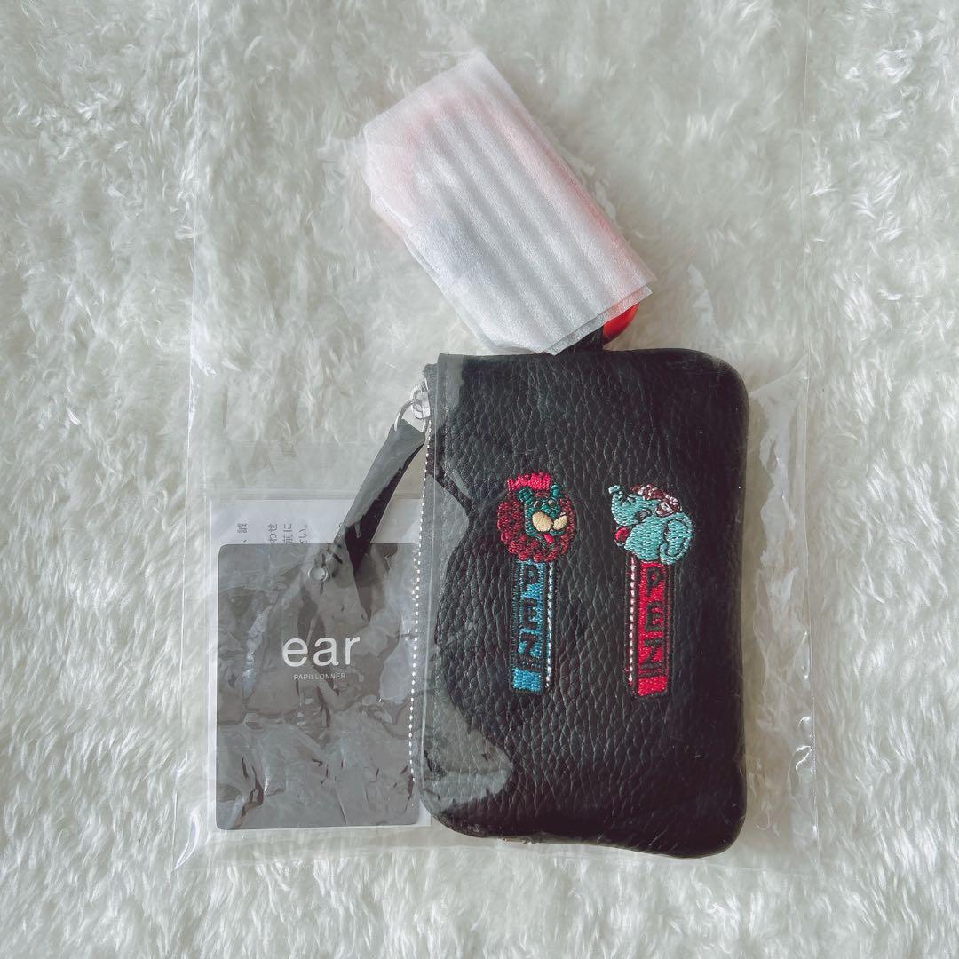 イアパピヨネ PEZペッツ×ear牛革カラビナ付きパス＆キーケース