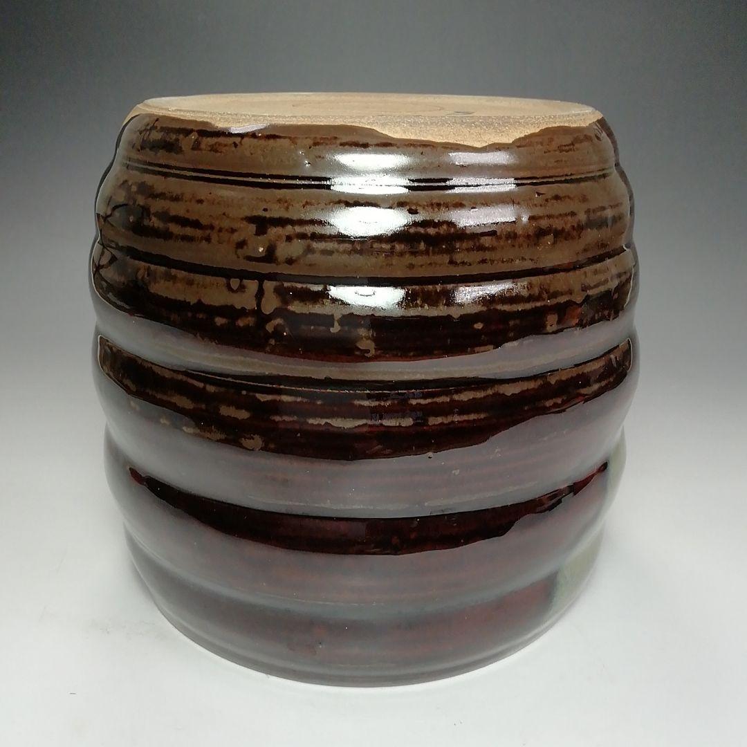 Ｓ６７４　水指　『高取焼』『小槌摘み』『十四代　高取幸仙作』　共箱　茶道具