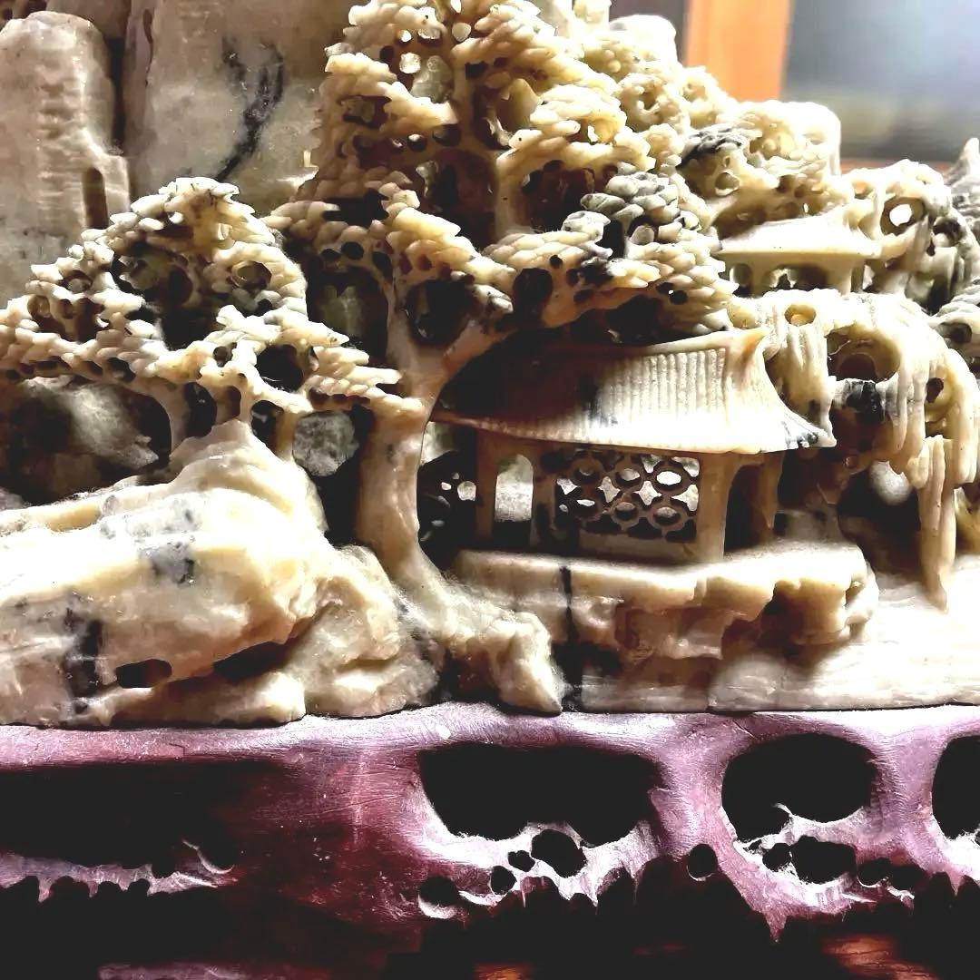 アンティーク　天然大理石　置物　台湾お土産