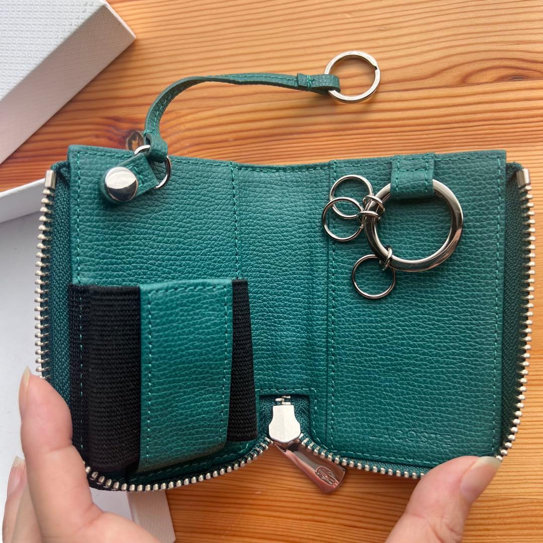 美品 LACOSTE デイリークロコ Lファスナースマートキーケース