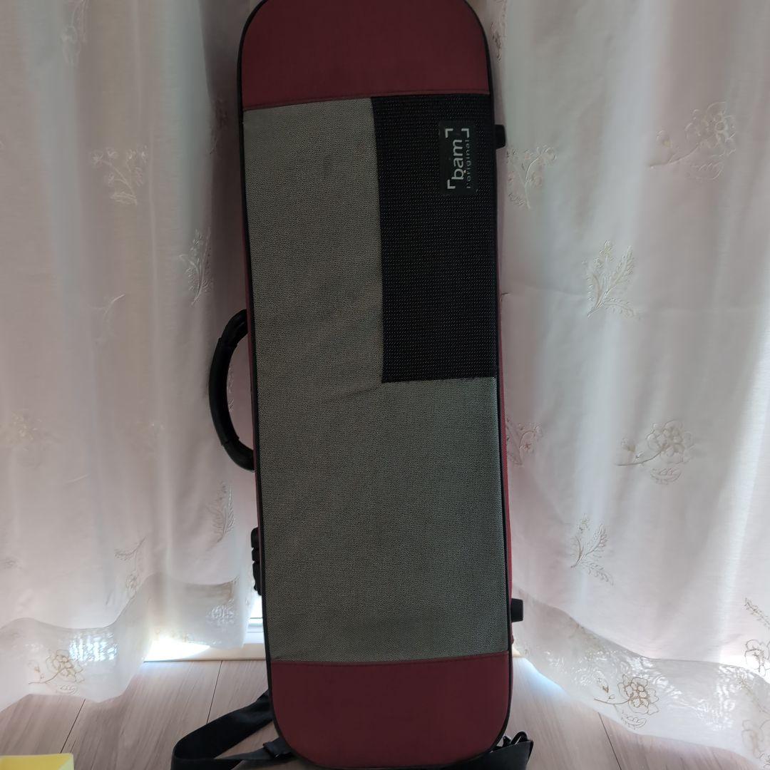 BAM Stylus バイオリンケース　バーガンディ×シルバー