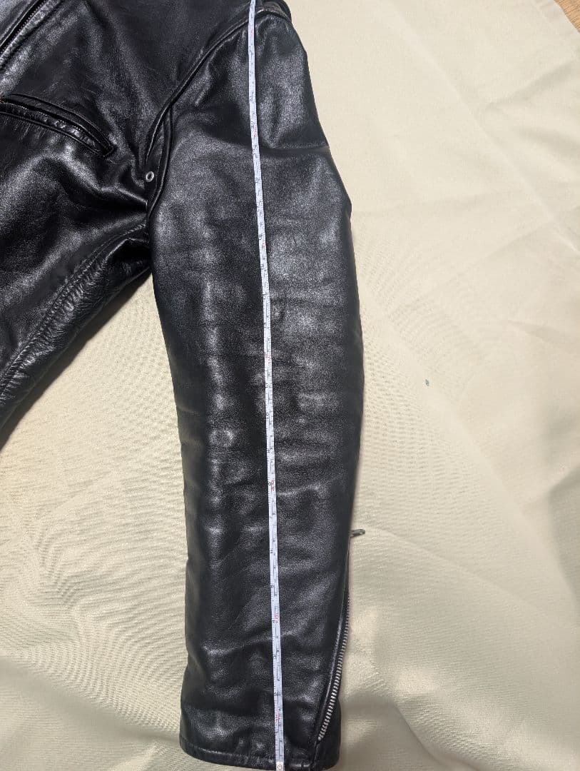 FIDELITY ブラック シングルライダースジャケット ヴィンテージ 茶芯