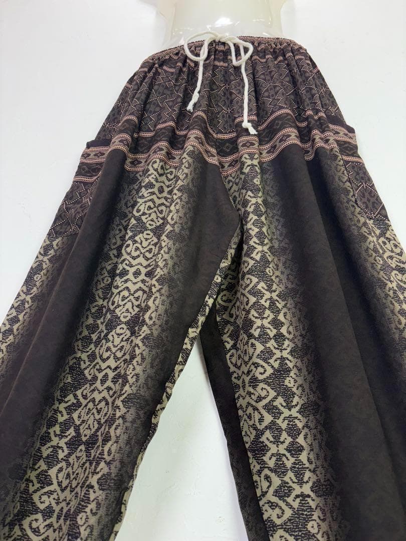 専用です！アラジン　タイパンツ　男女兼用【ゴム紐】B柄DKブラウン　F706-4