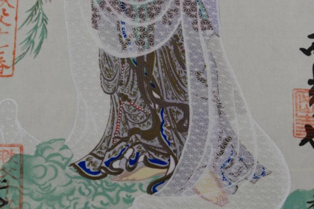 【真作】秩父三十四ヶ所霊場集印肉筆掛軸/仏事掛/掛軸/名家伝来/AA-459