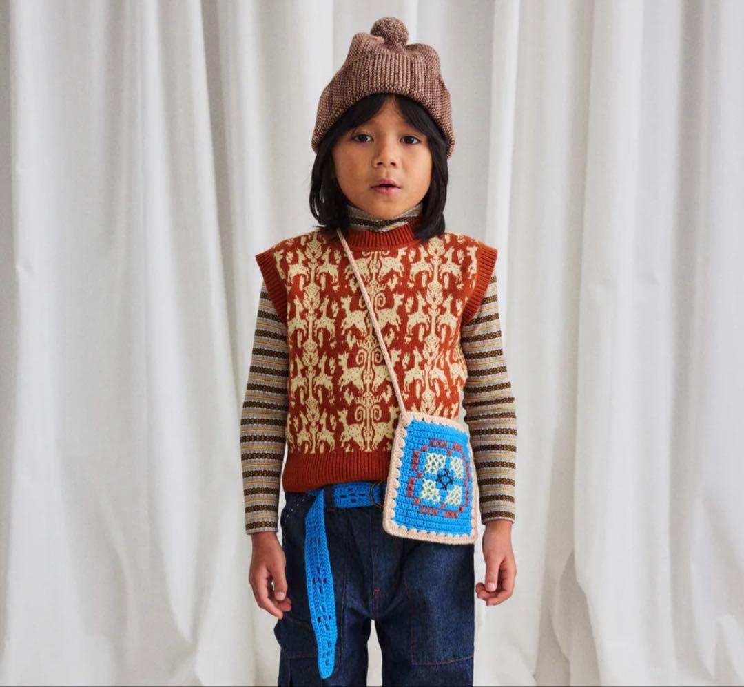 帽子 misha & puff garter hat affogato 4-8y