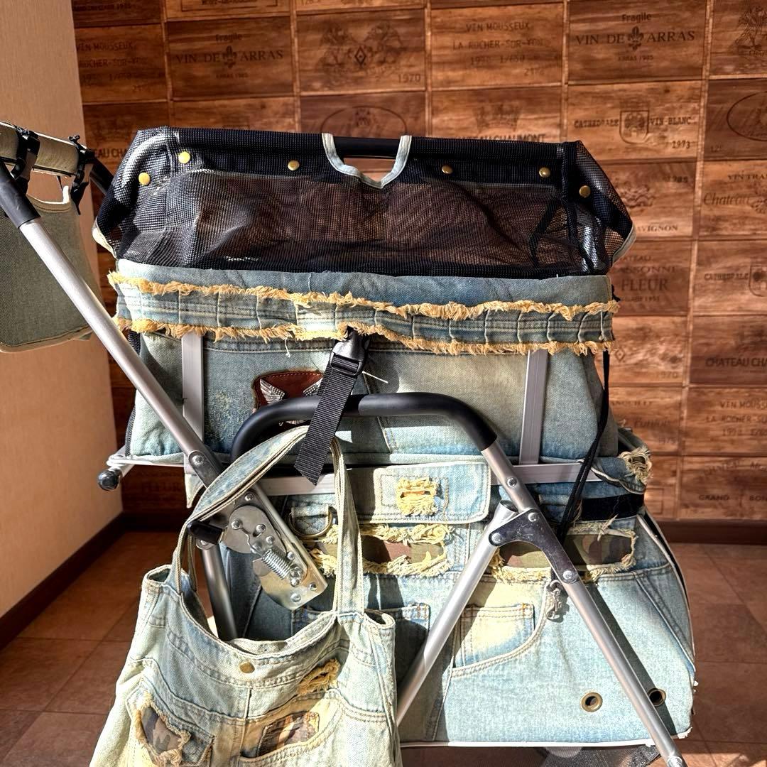 MotherCartマザーカート2段式プレミアムカートダメージデニム変えデニム付