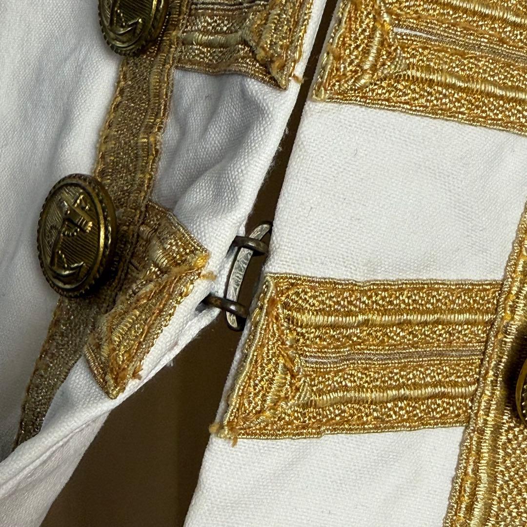 274 Denim&Supplyラルフローレン 白×金ブレード マーチングコート