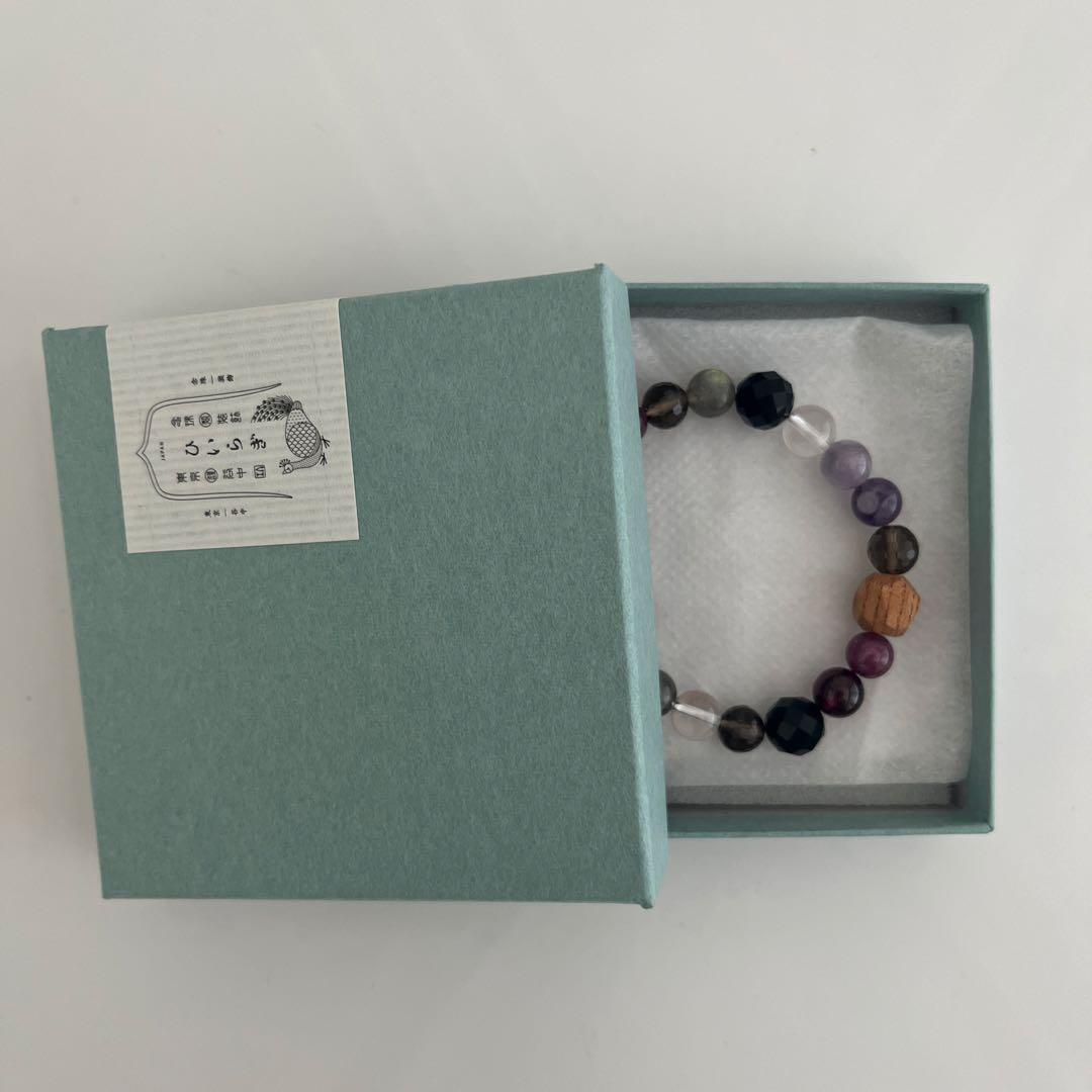 [ひいらぎ] おまもりブレス　7月ルビー×オニキス