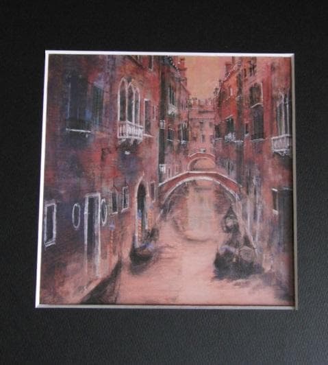飯田史朗、【黎明ベニス】、希少な額装用画集より、新品額装付、状態良好