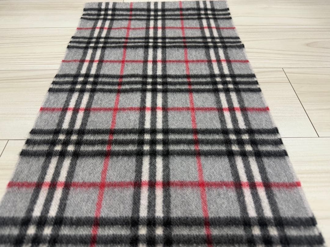 バーバリー　カシミヤ　マフラー　グレー　32cm×146cm