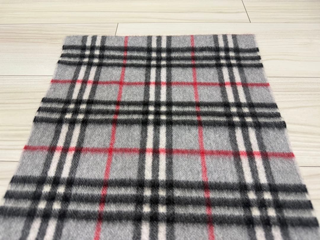 バーバリー　カシミヤ　マフラー　グレー　32cm×146cm