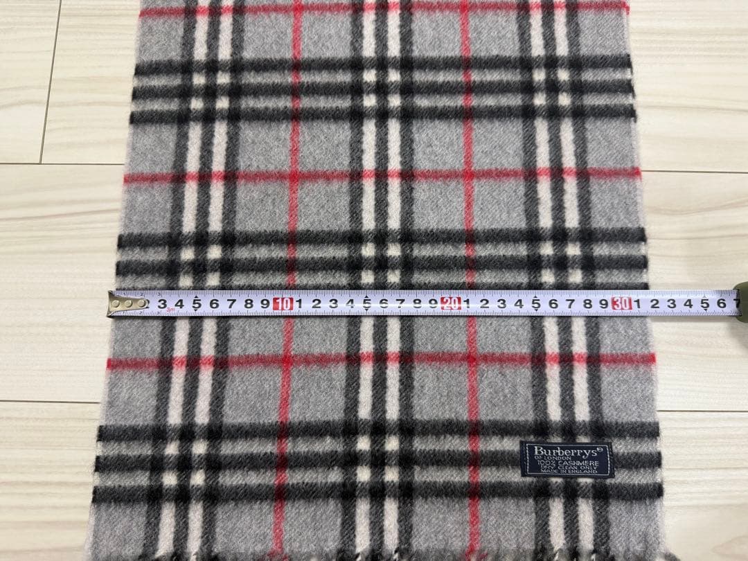 バーバリー　カシミヤ　マフラー　グレー　32cm×146cm
