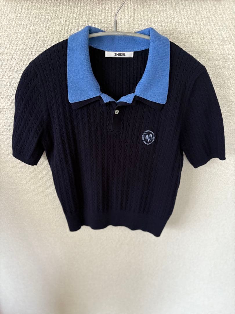 SNIDEL ワンポイントレイヤードポロニットプルオーバー