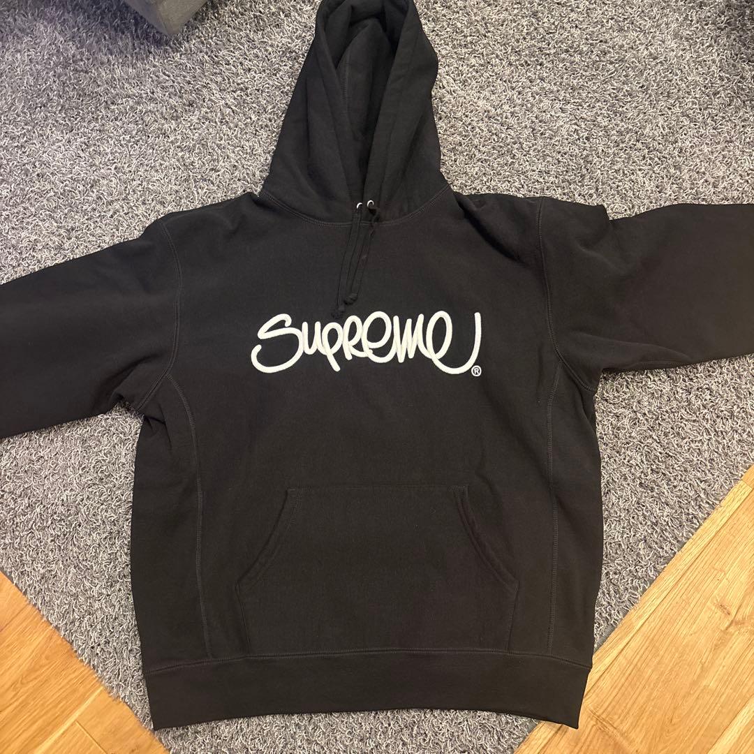 Supreme ブラック パーカー フード付き