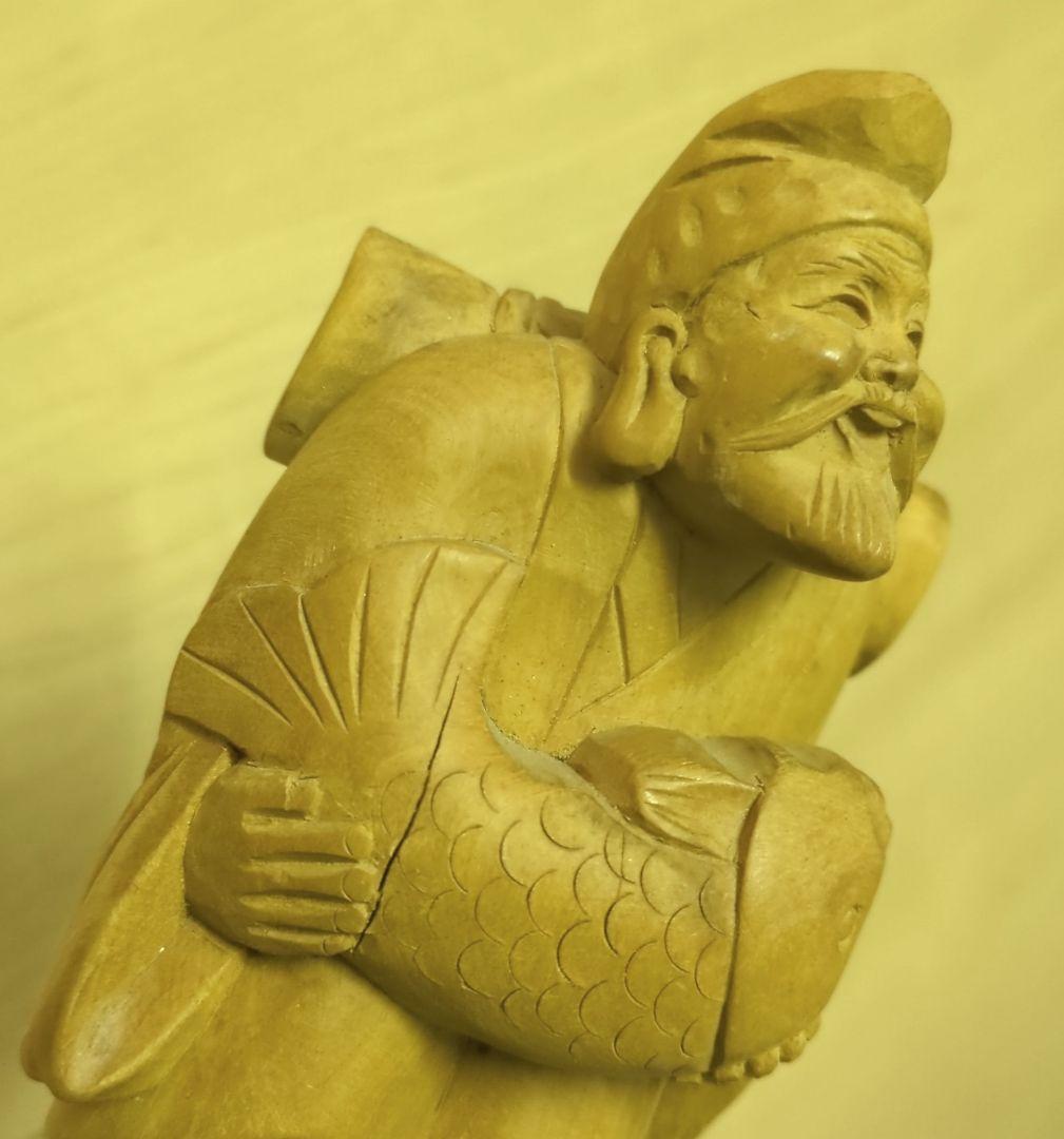 【匿名配送＆送料込】木彫りの七福神 置物 Seven Lucky Gods