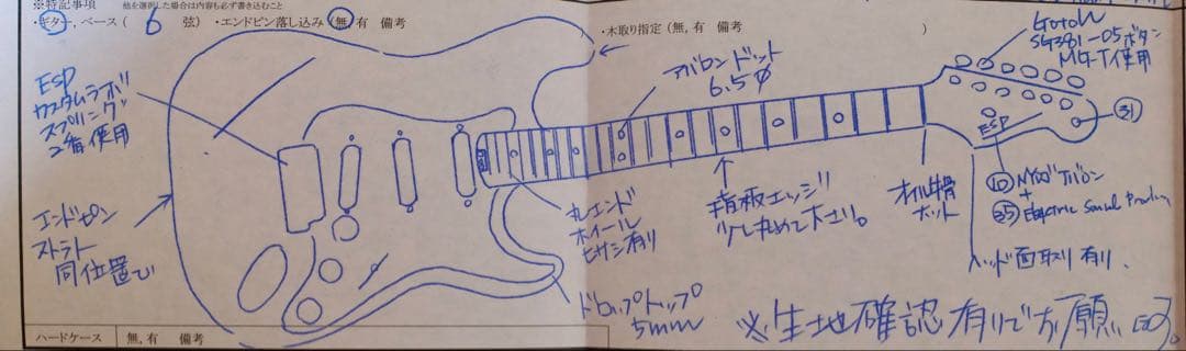 【希少】ESP CUSTOM ORDER GUITAR ハニーバースト