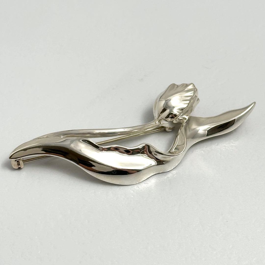 希少　Tiffany　チューリップ　フラワー　シルバー　ブローチ　Ag925