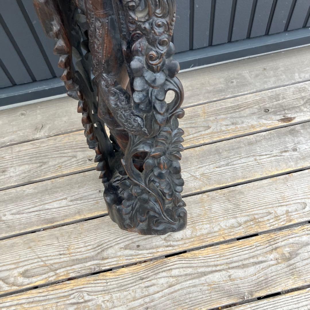 アジアンレトロ バリ 銘木一枚板 女性 女神像 民族 木彫り彫刻 オブジェ 飾り