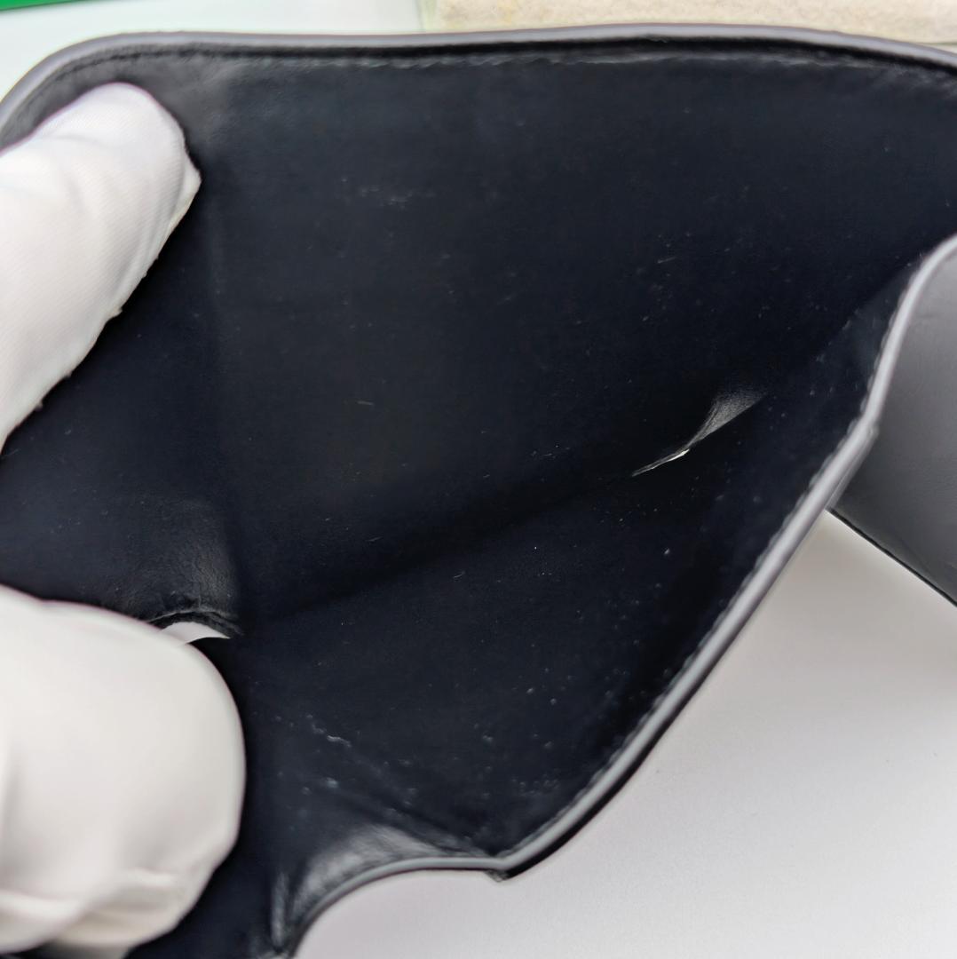 ボッテガヴェネタ カセット 三つ折り コンパクト ウォレット ブラック RFID