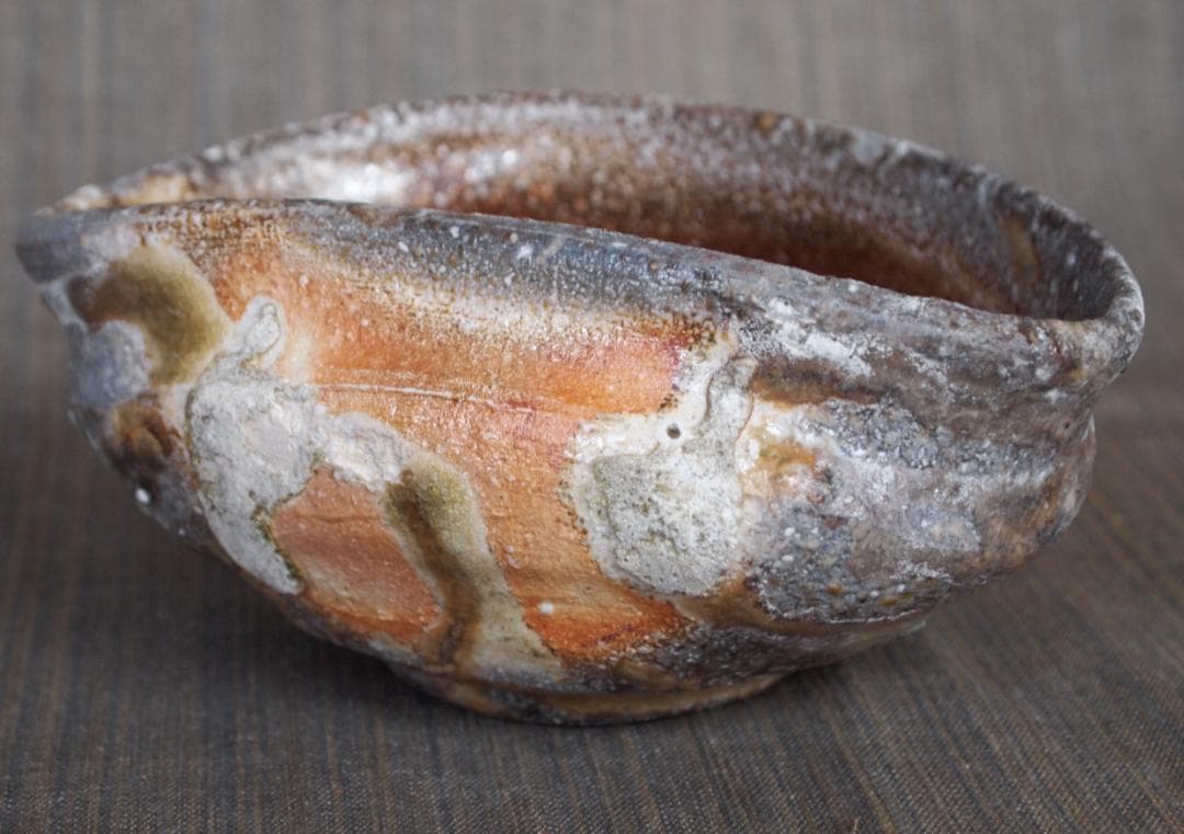 人気作家★小島陽介《師＆父：小島憲二》★伊賀【窯変】沓茶碗★共箱