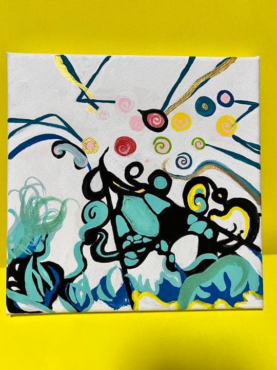 絵画　海　羽　飴