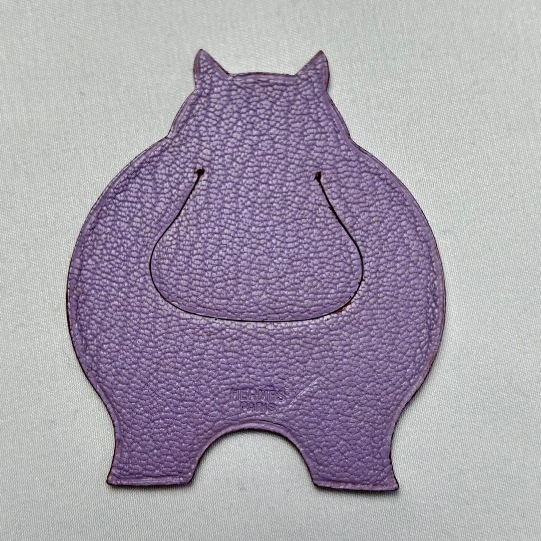 エルメス HERMES ブックマーク アニマルモチーフ カバ レザー