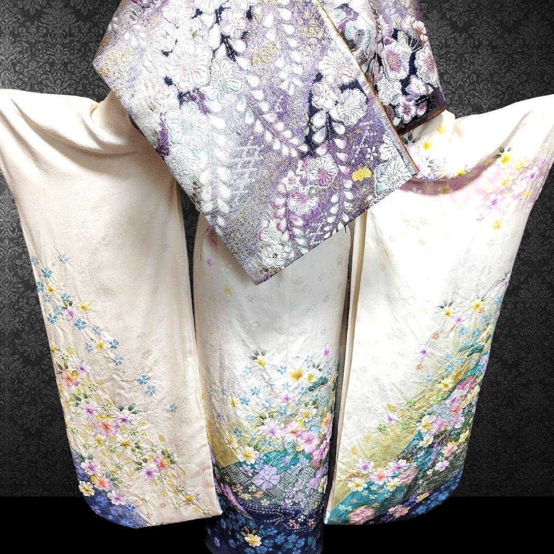 振袖フルセット(8点)・成人式・辻ヶ花・辻が花・花絞り・ブランド・正絹・逸品