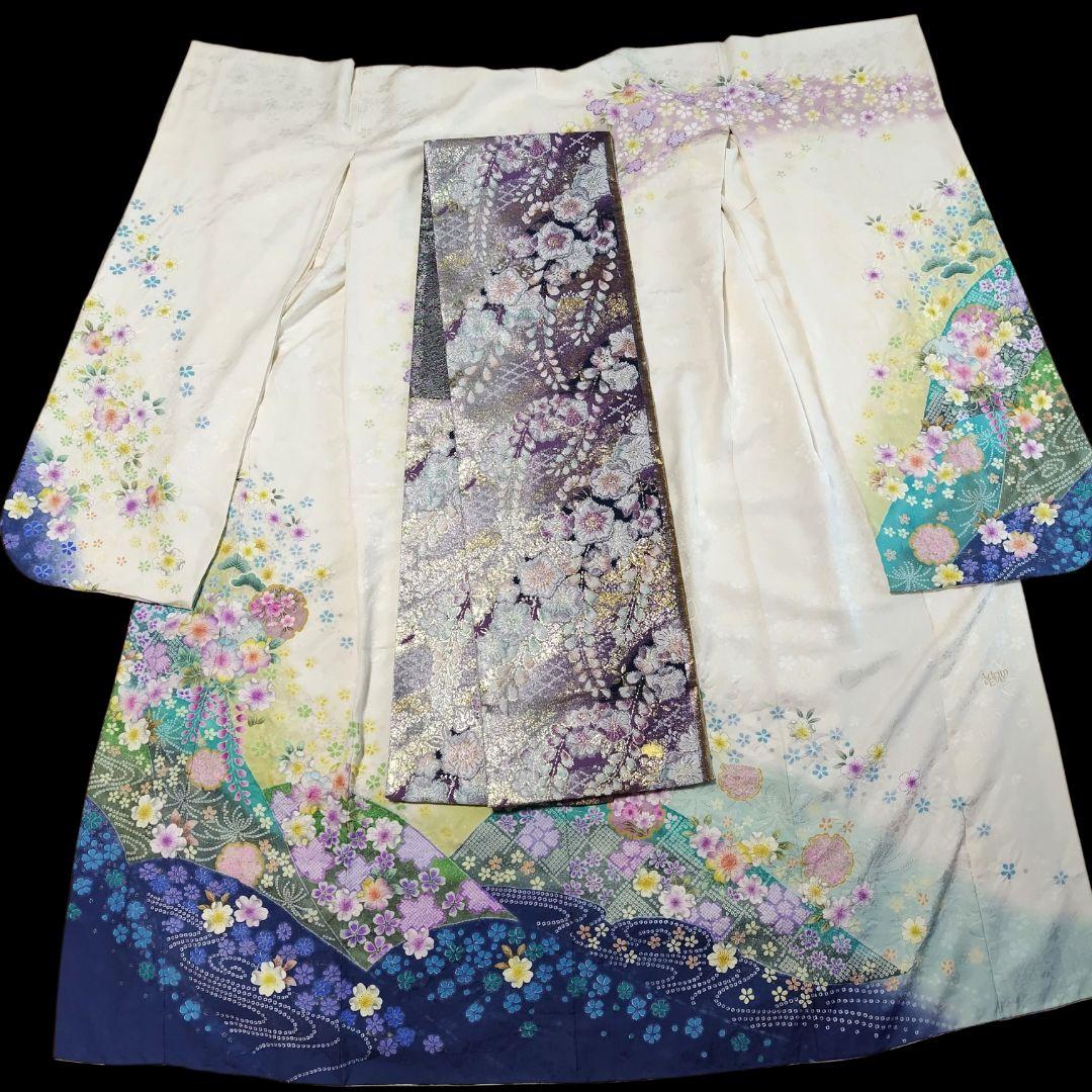 振袖フルセット(8点)・成人式・辻ヶ花・辻が花・花絞り・ブランド・正絹・逸品