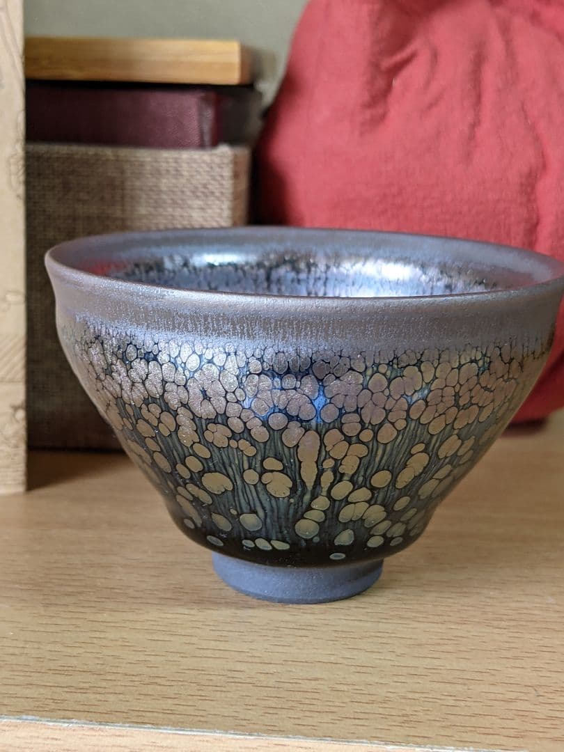 ♦中国 窯変 油滴 天目茶碗 建窯 建盞 黒釉碗 コレクション 骨董品 茶道具