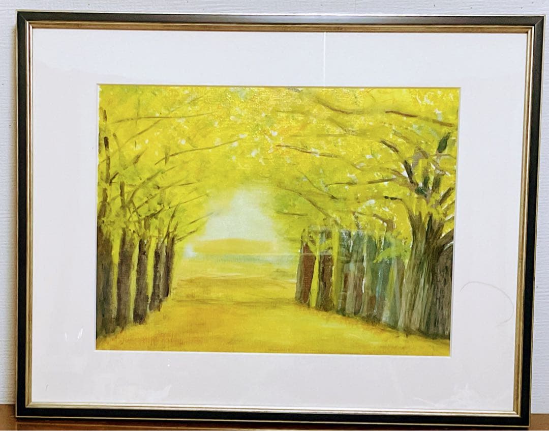 油彩画　「　秋　色　」　原画　額付