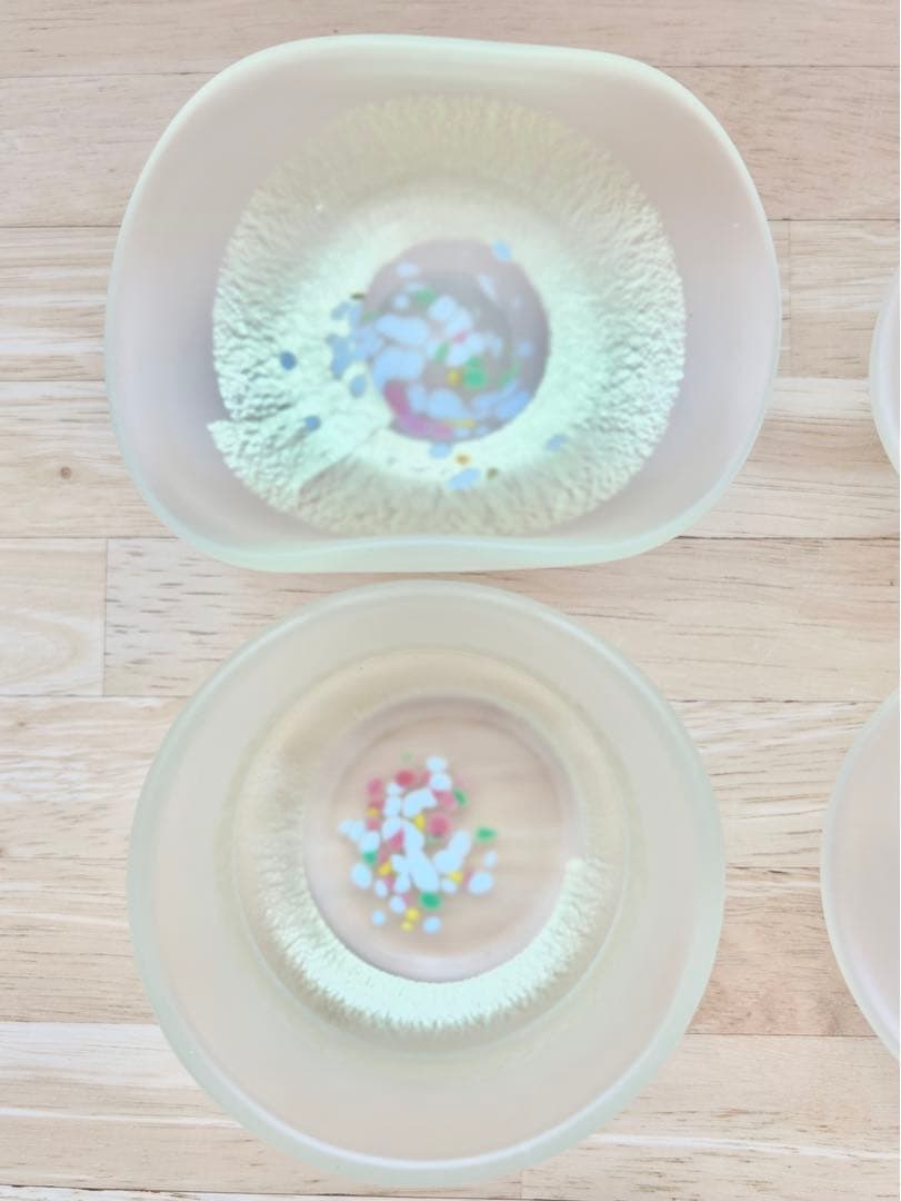 黒木国昭 金彩 鉢 ガラス 小鉢 向付 猪口 和食器 硝子 4点 まとめ売 美品