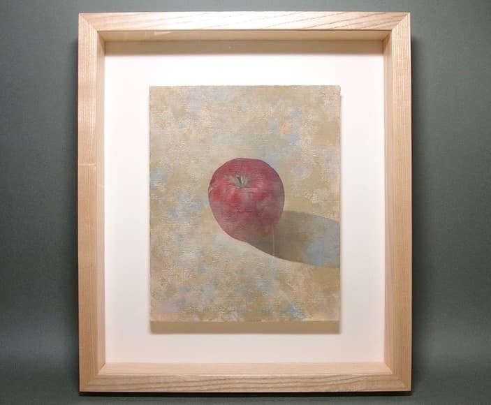 真作　吉中裕也 Still life (林檎) 3F 油絵静物