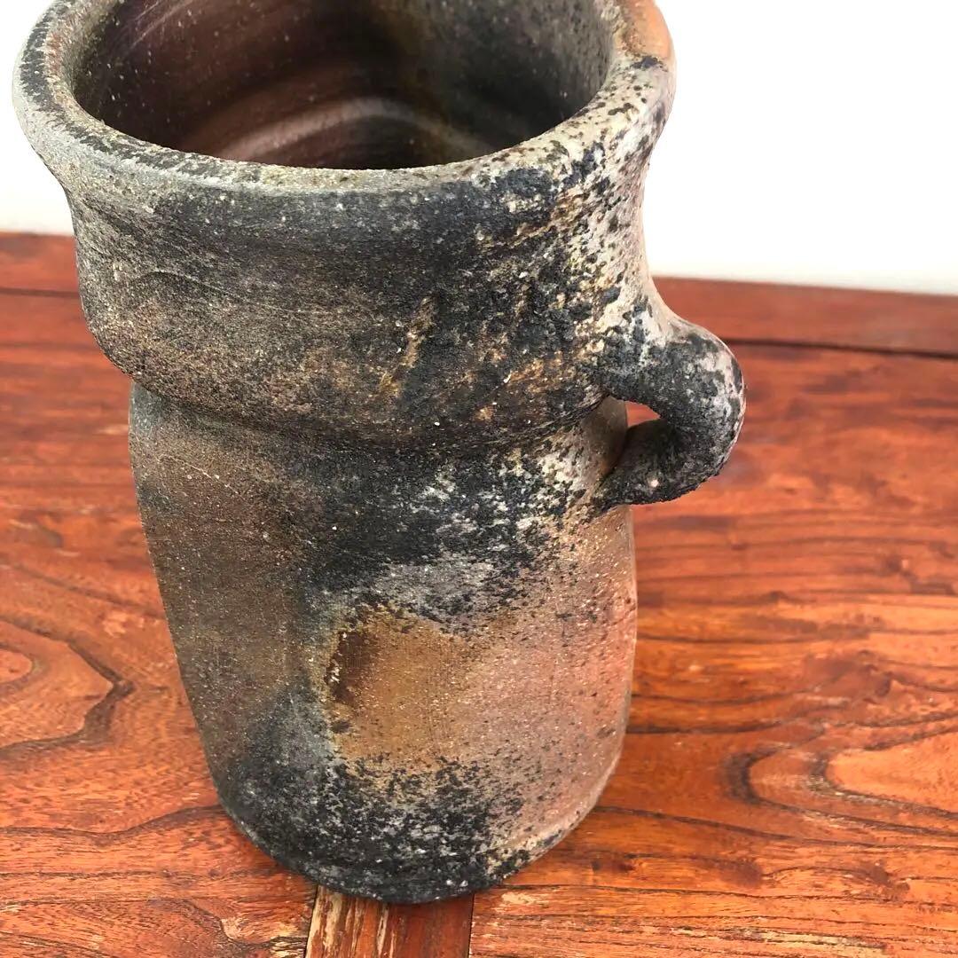 備前焼　柴岡守　花入　花瓶　フラワーベース　箱　布　壺