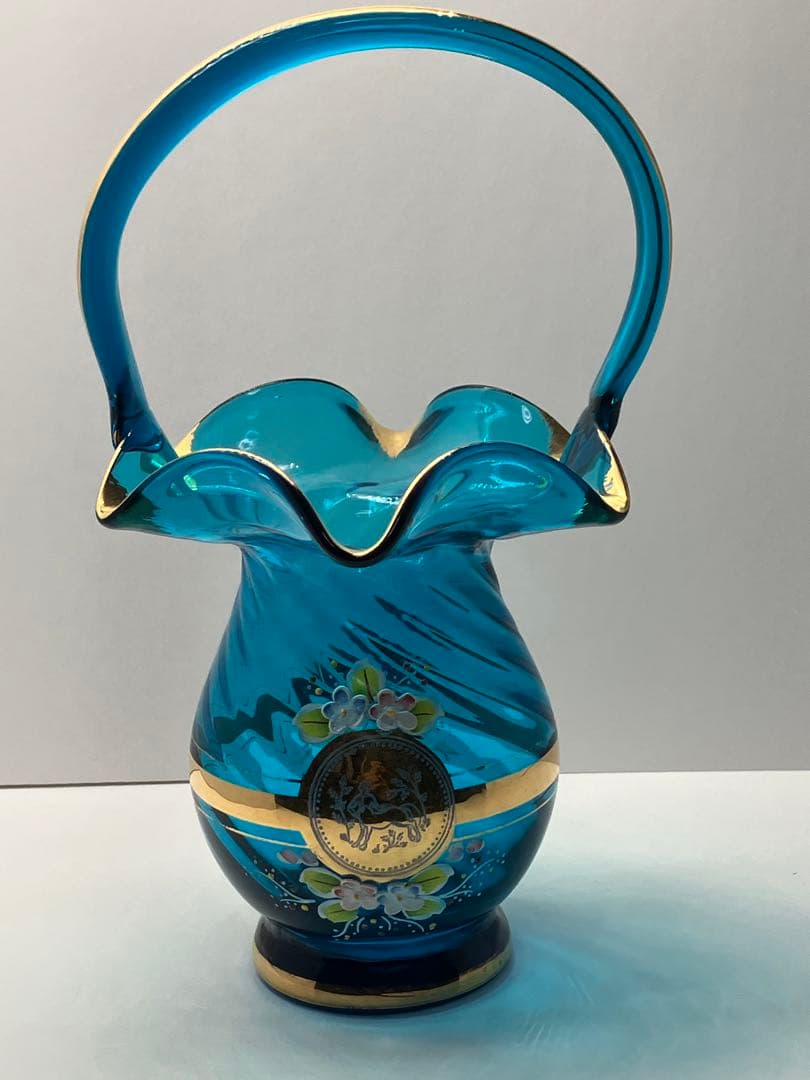 ガラス花瓶　ヴィンテージ　フラワーベース