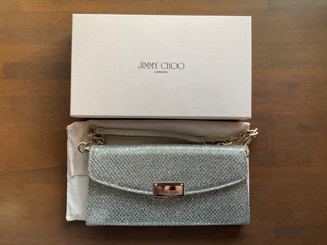 JIMMY CHOO シルバー クラッチバッグ
