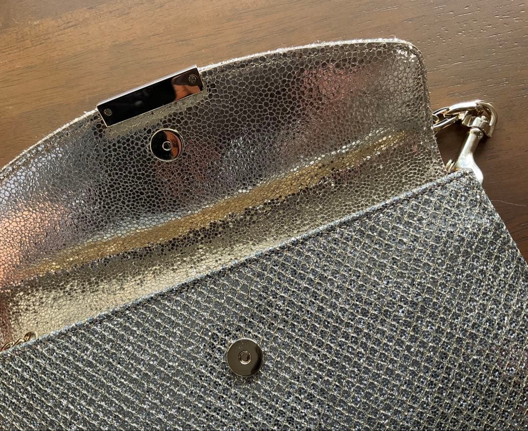 JIMMY CHOO シルバー クラッチバッグ