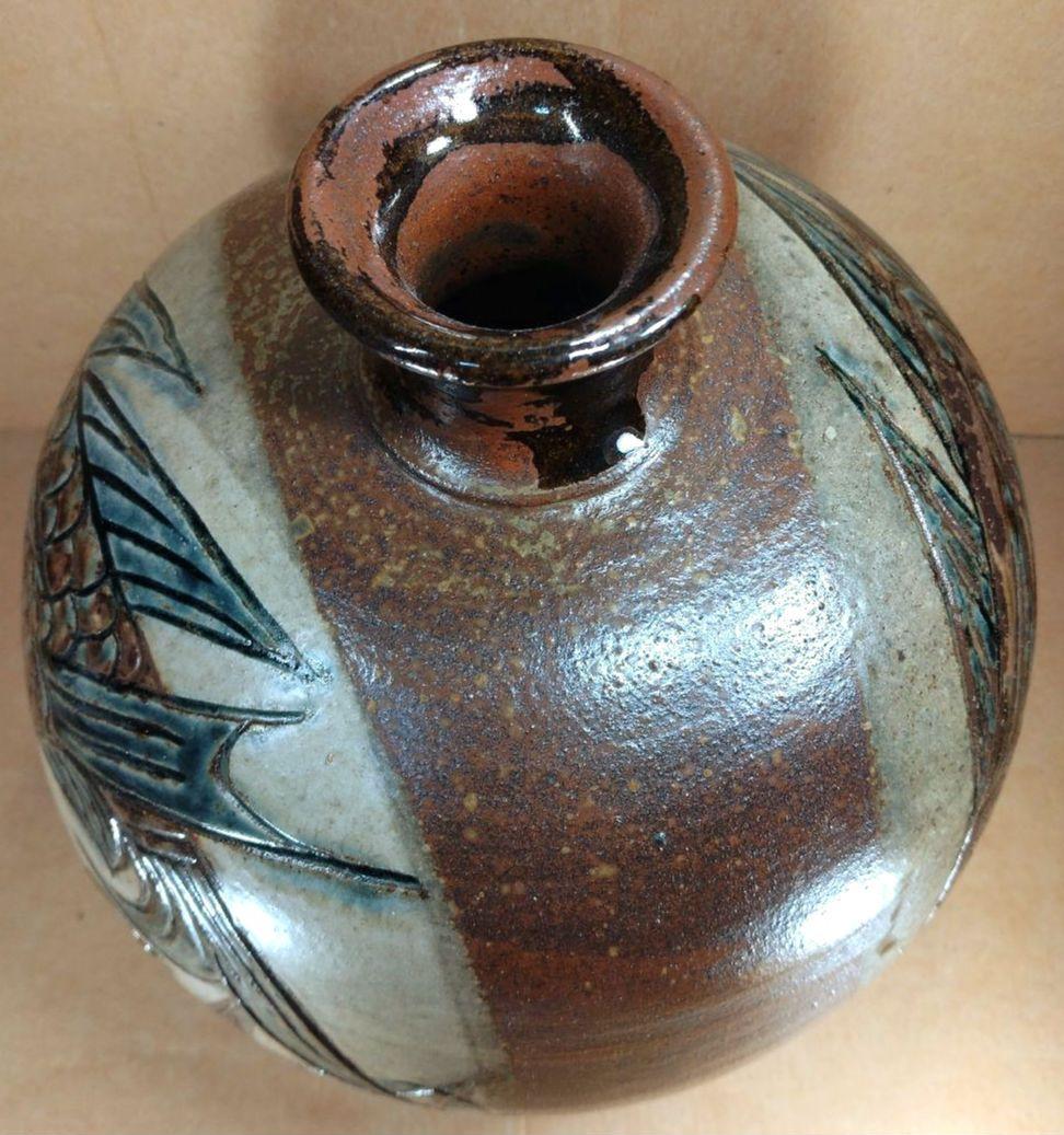 【本物保証】金城次郎 丸壷大 共箱 栞 人間国宝 美品 壷屋焼 壺屋焼 希少品