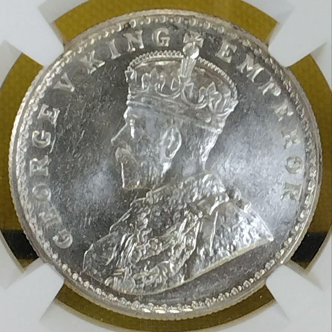 MS63『ジョージ5世1ルピー銀貨』英領インド：1919年　美品です！