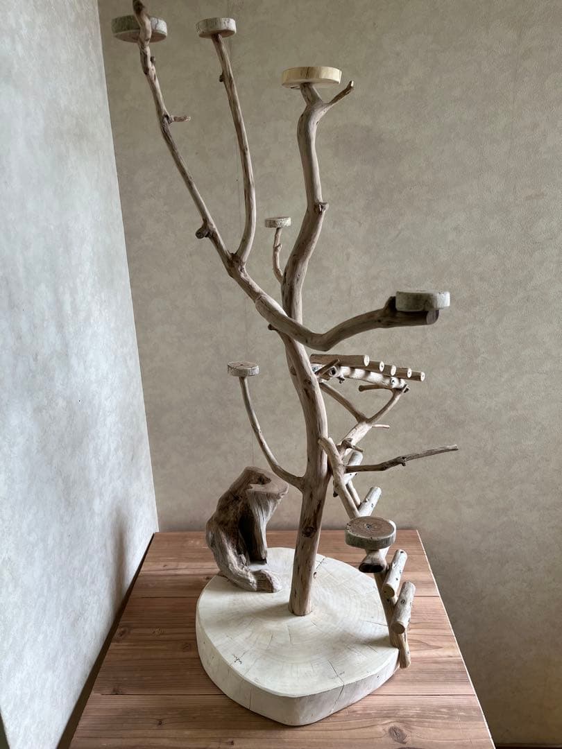 鳥インコ止まり木 流木バードアスレチックタワー型 特大サイズバードジムバードトイ