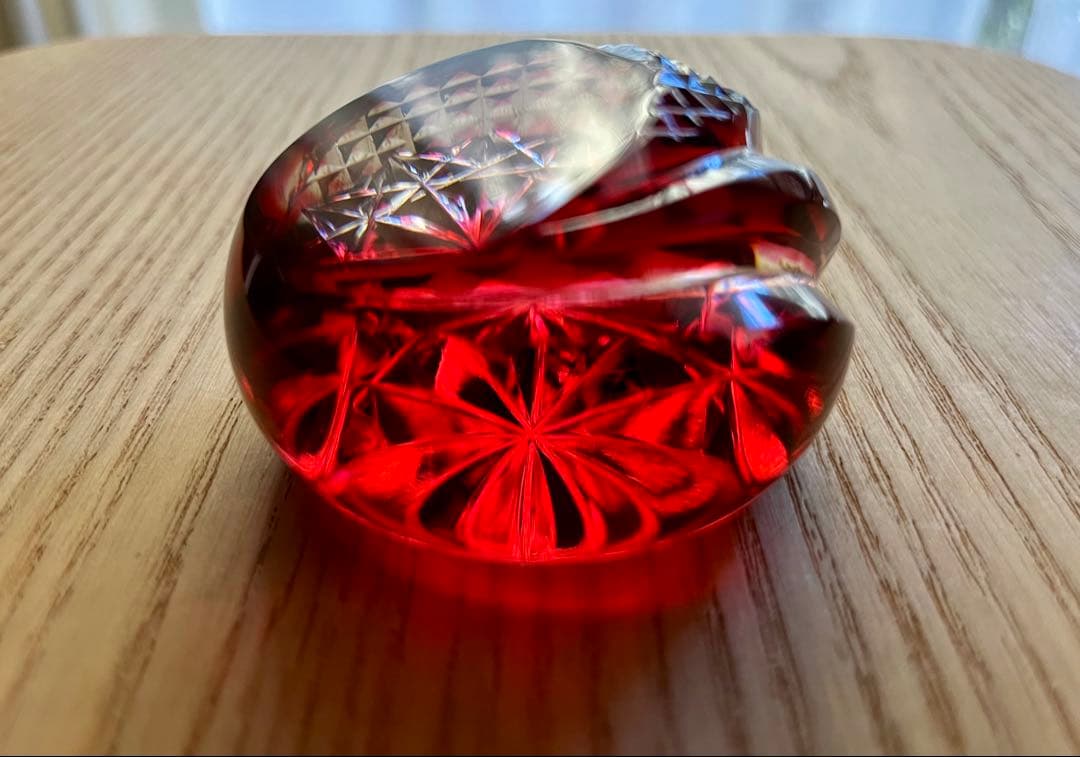 【未使用】島津　薩摩切子　薩摩の雫　ペーパーウエイト