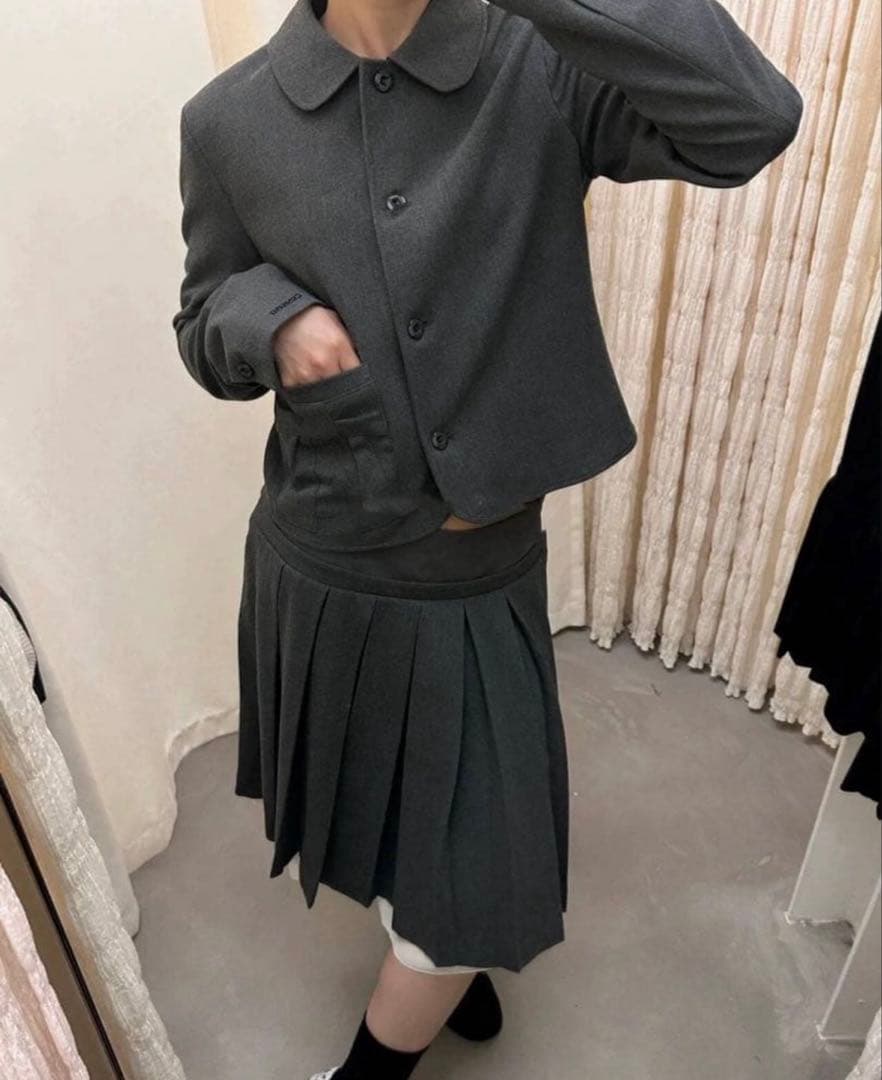 スカート coyseio DOUBLE WAISTED PLEATS SKIRT