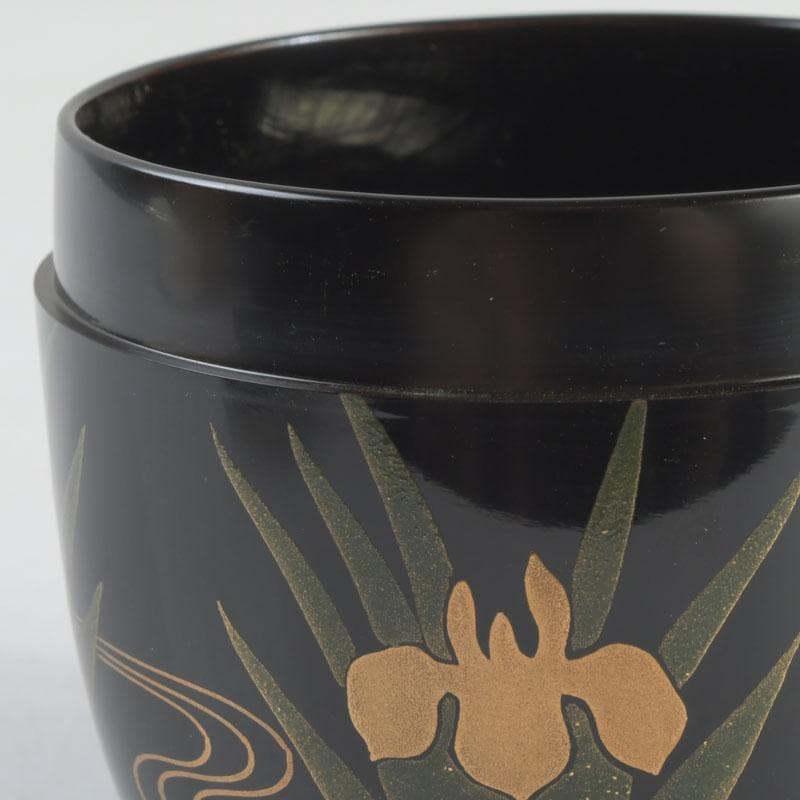 茶道具　輪島塗　花草蒔絵　春風　棗　共箱　V　9460