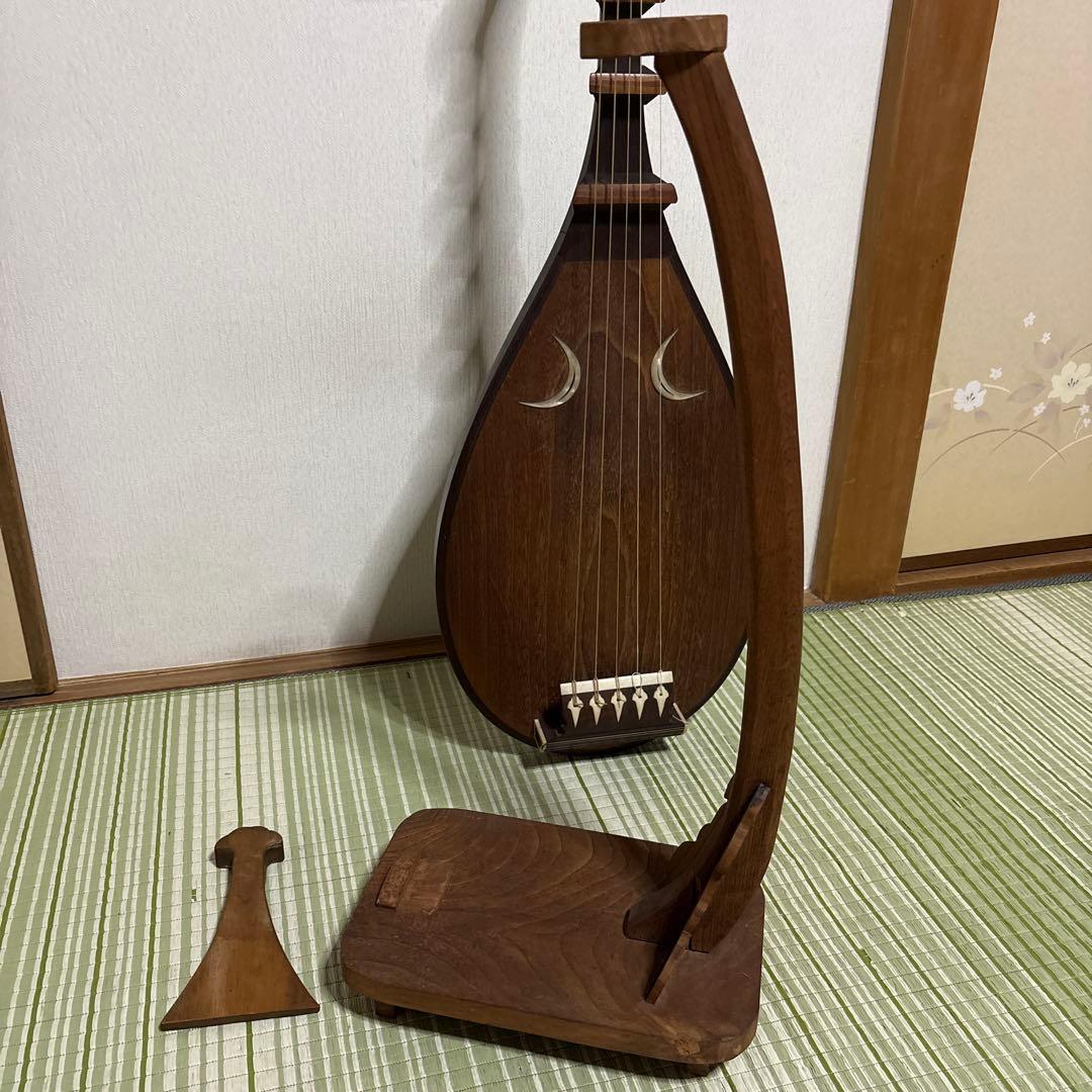 筑前琵琶　五弦　五柱　琵琶　楽器　希少　琵琶立て　弦楽器　琵琶台　民族楽器　5弦