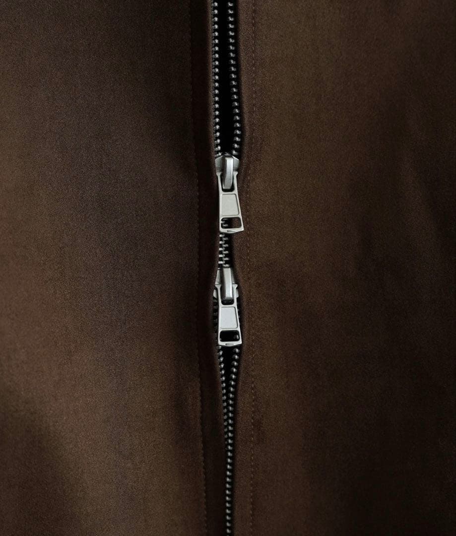 【新品・完売品】WYM LIDNM フェイクスエードジップブルゾン ブラウン M